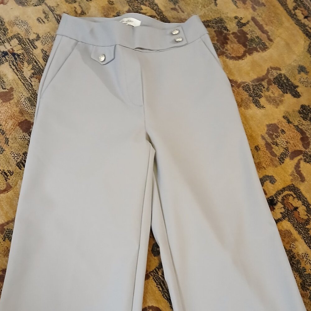HAVER & BLAIR OF LONDON Grey High-Rise Wide Leg Pants XS - Picture 12 of 14